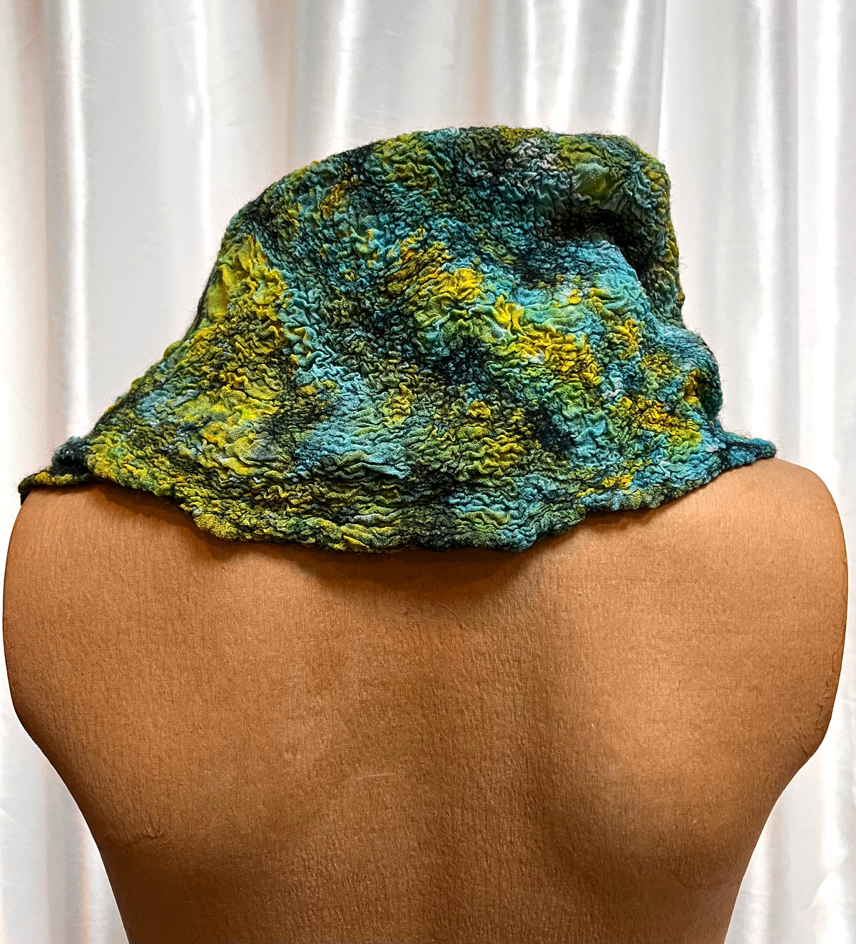 BlckBts Green and Blue Cowl Neck Scarf