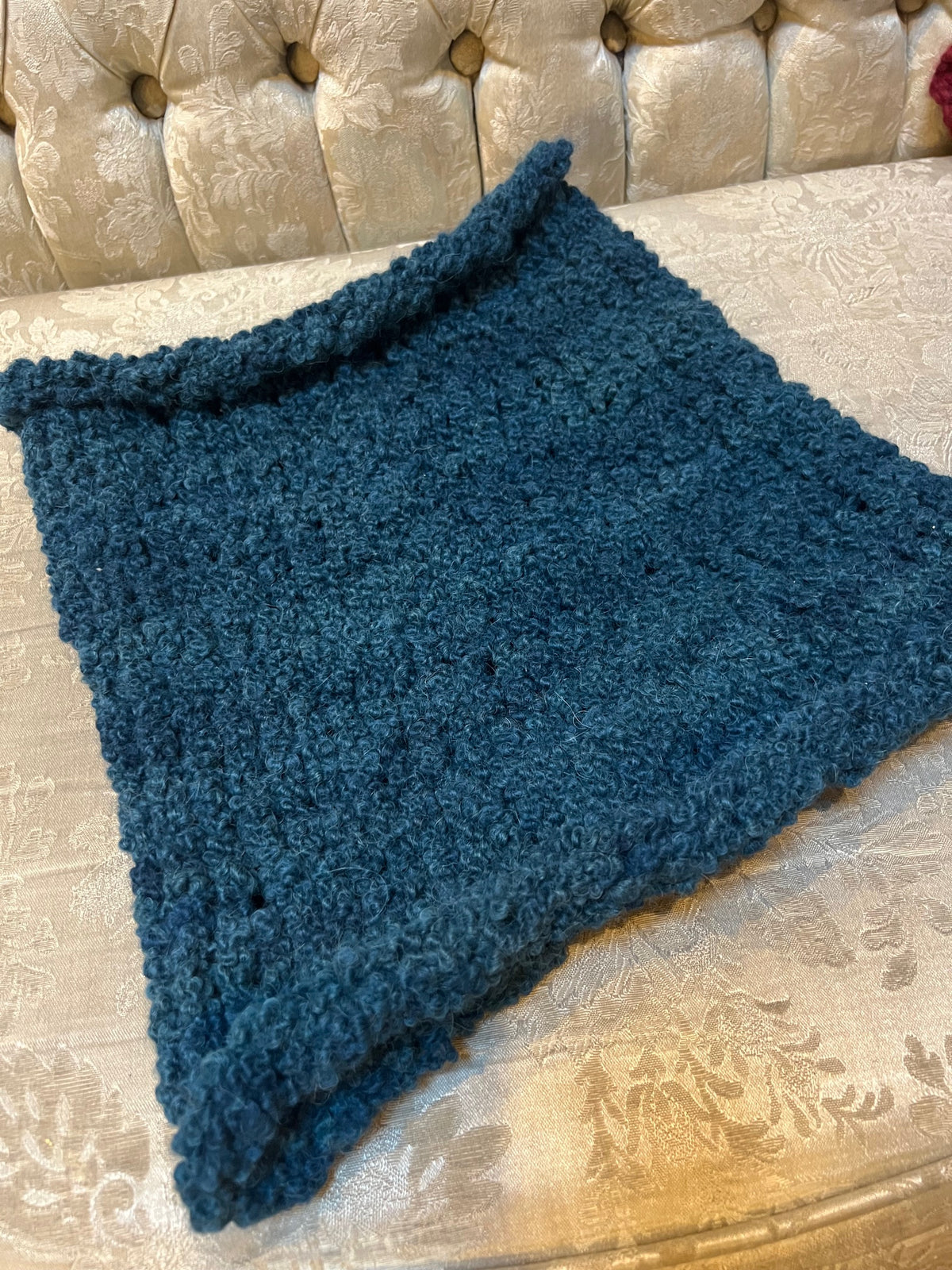 Bianca Rachele Hand Knit Cowl Scarf-  Teal