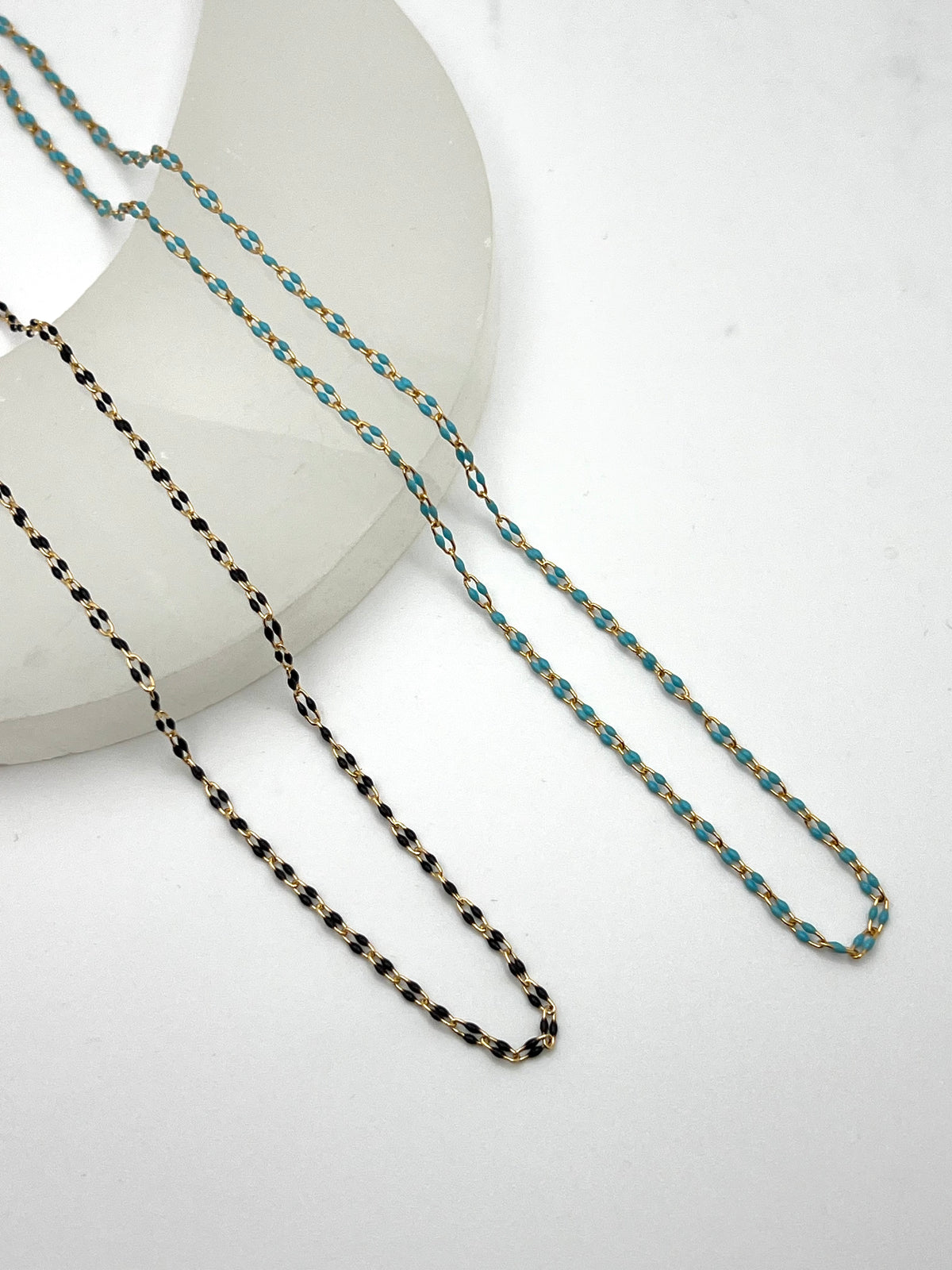 Susan Rifkin Enamel Paperclip Chain Necklace