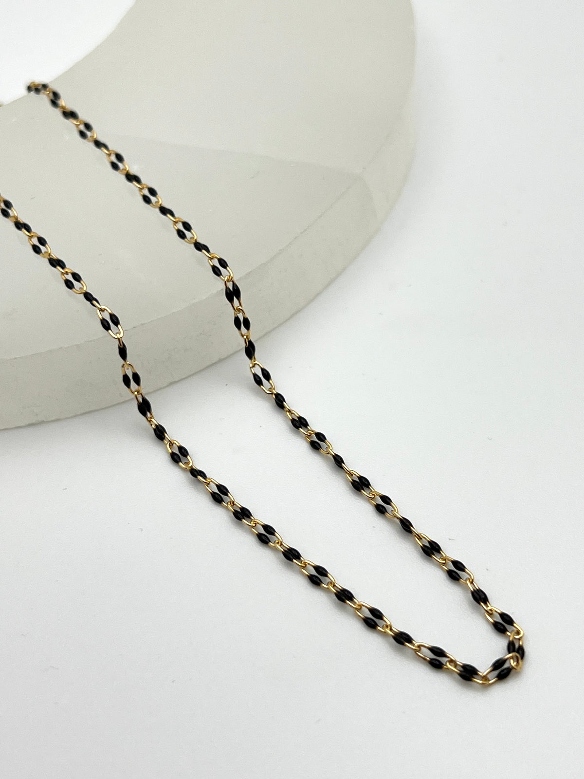 Susan Rifkin Enamel Paperclip Chain Necklace