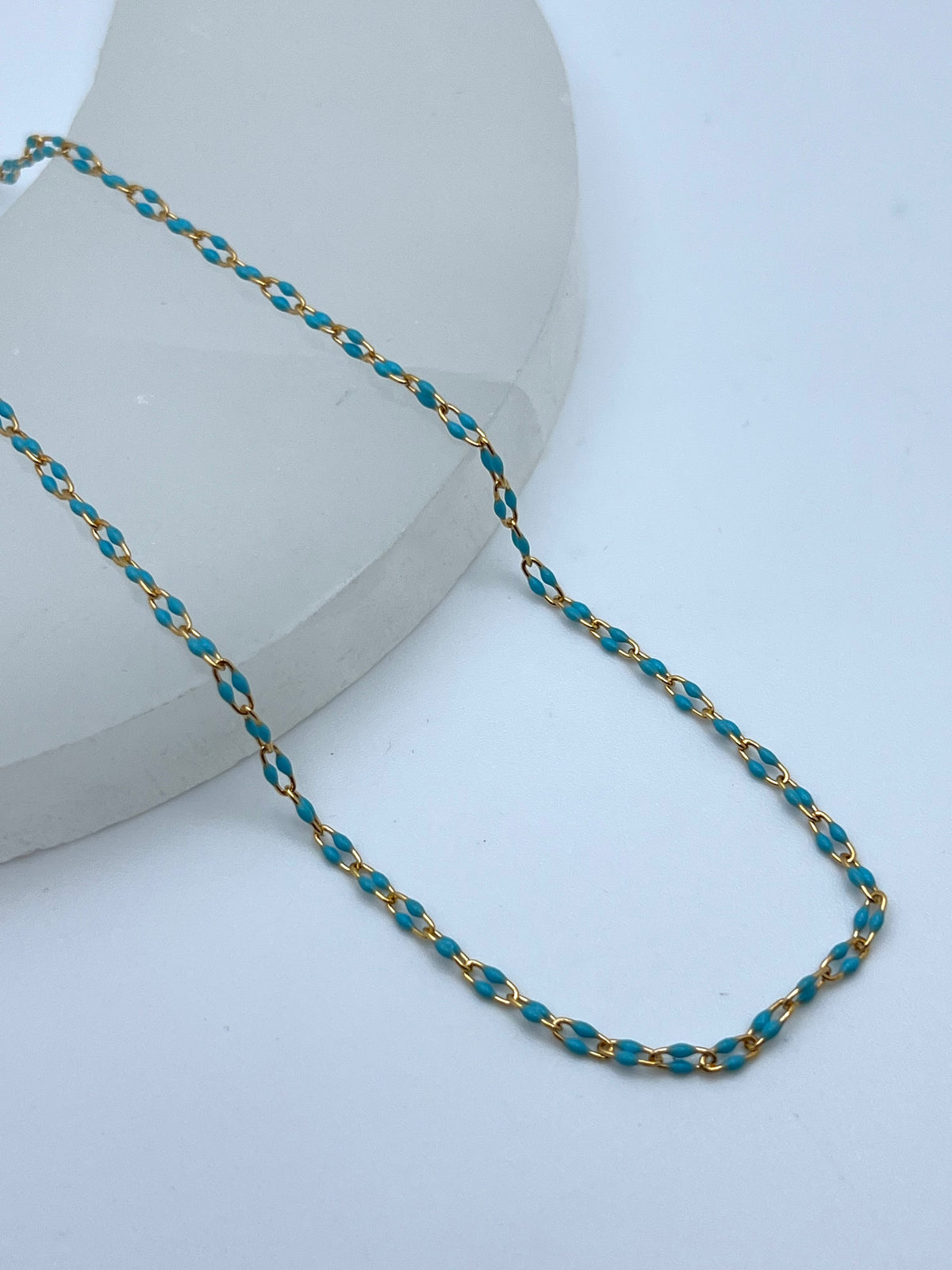 Susan Rifkin Enamel Paperclip Chain Necklace