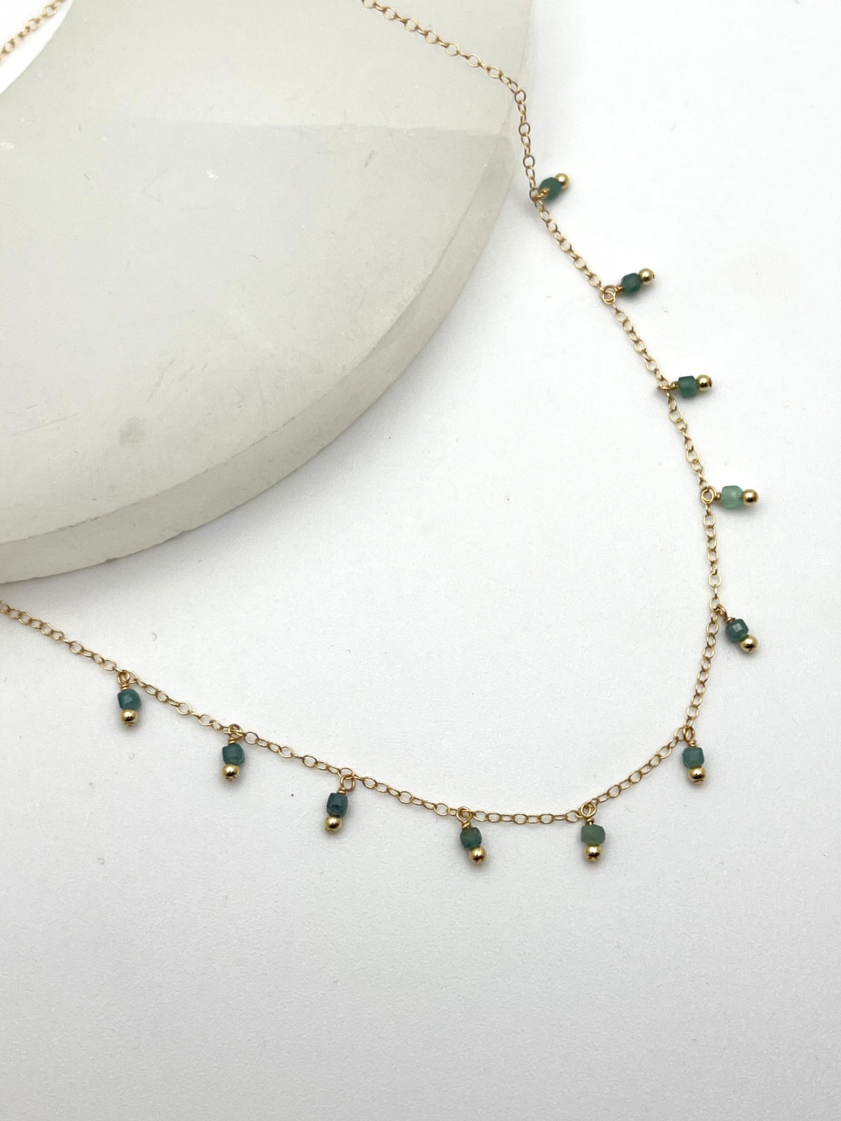 Susan Rifkin Tiny Tourmaline Multi Charms Necklace | 14k Gold Filled