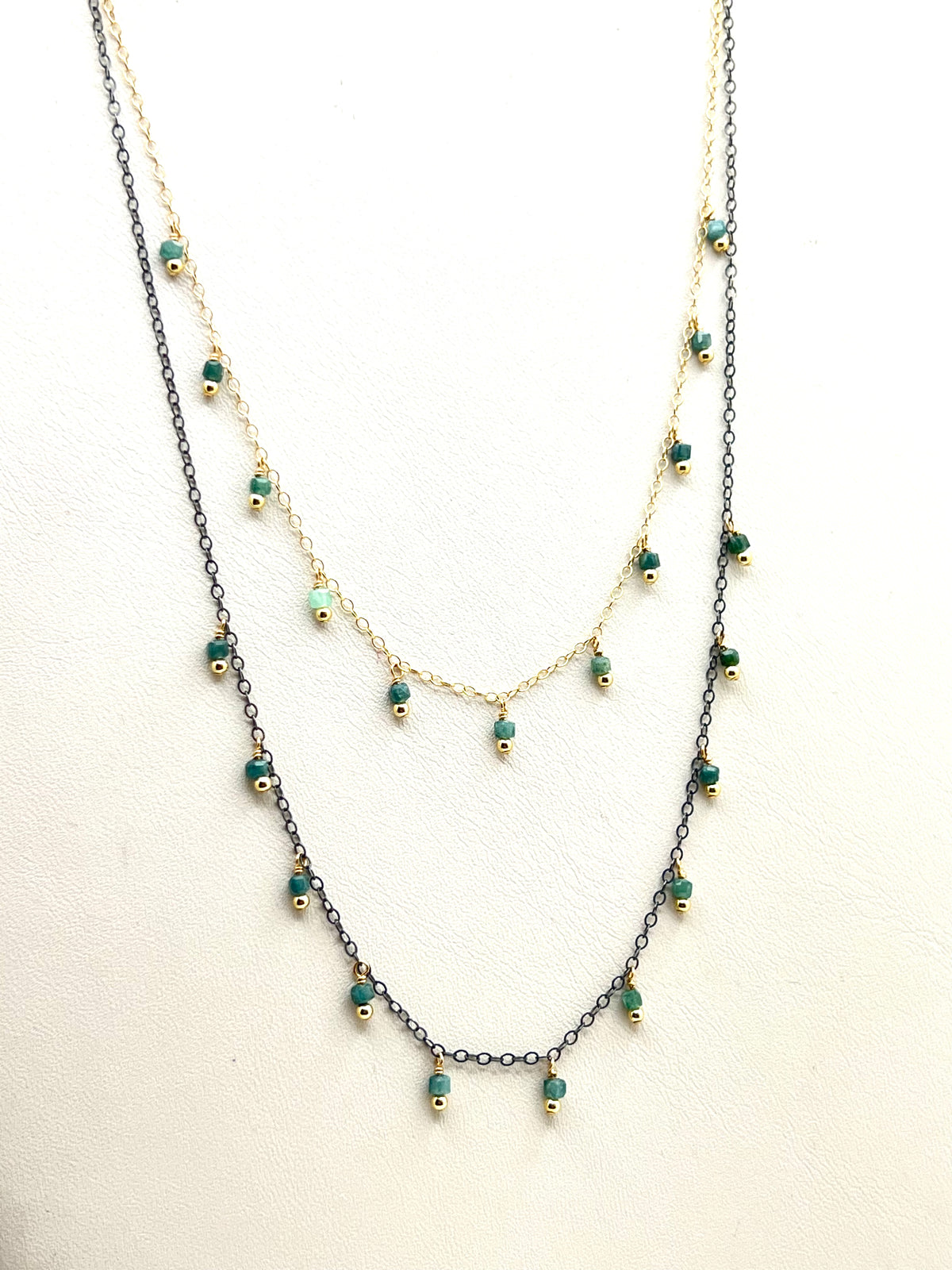 Susan Rifkin Tiny Tourmaline Multi Charms Necklace | 14k Gold Filled