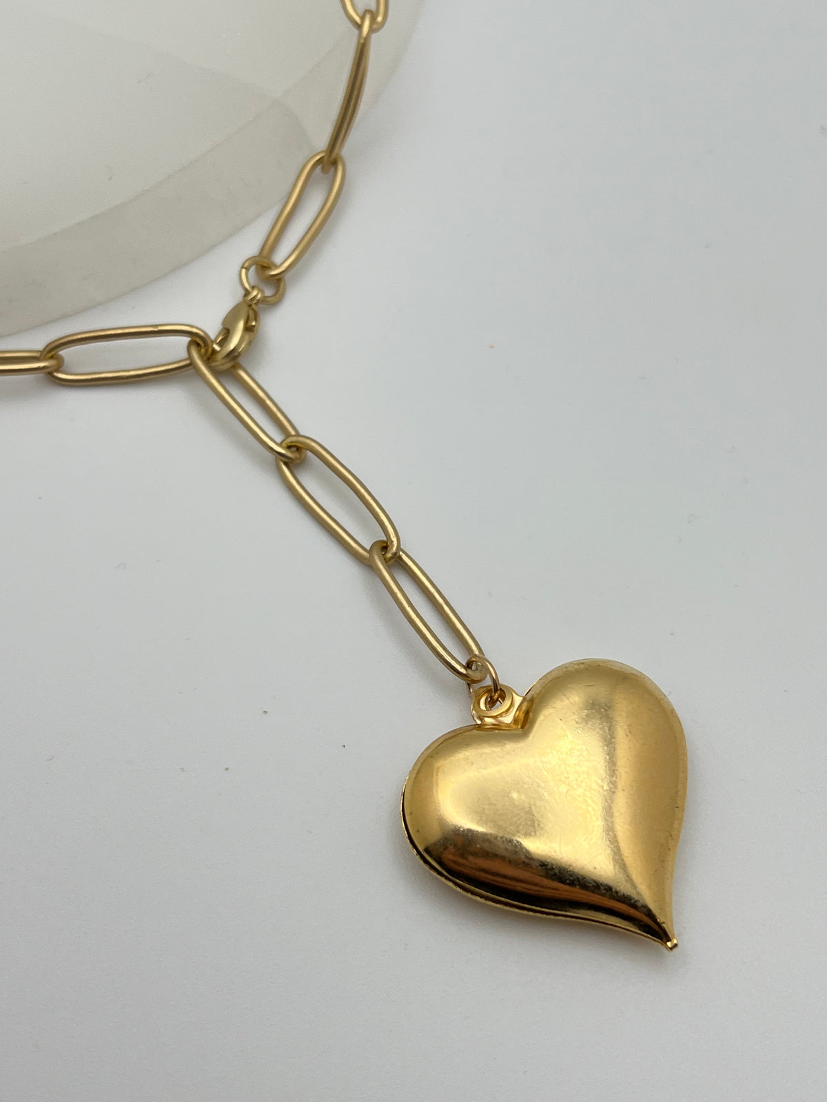 Susan Rifkin Paperclip Chain Heart Pendant Necklace