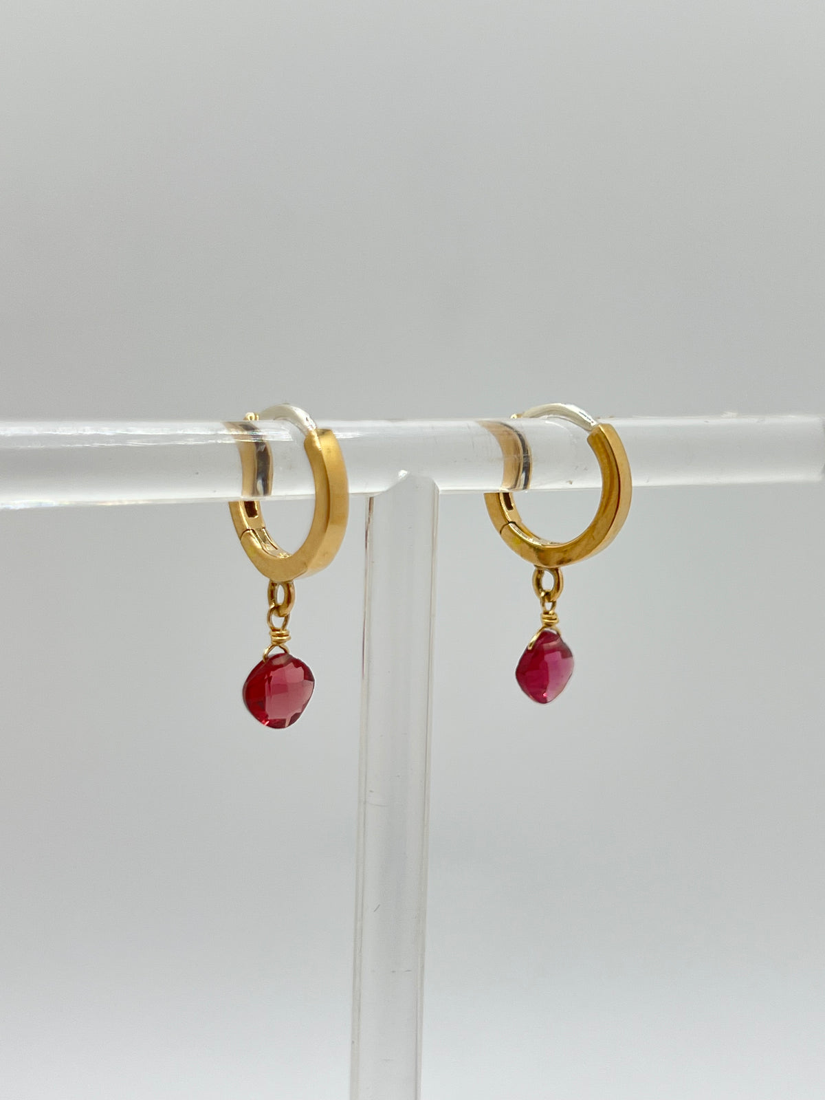 Susan Rifkin Garnet Teardrop Earrings | 14k Gold Filled