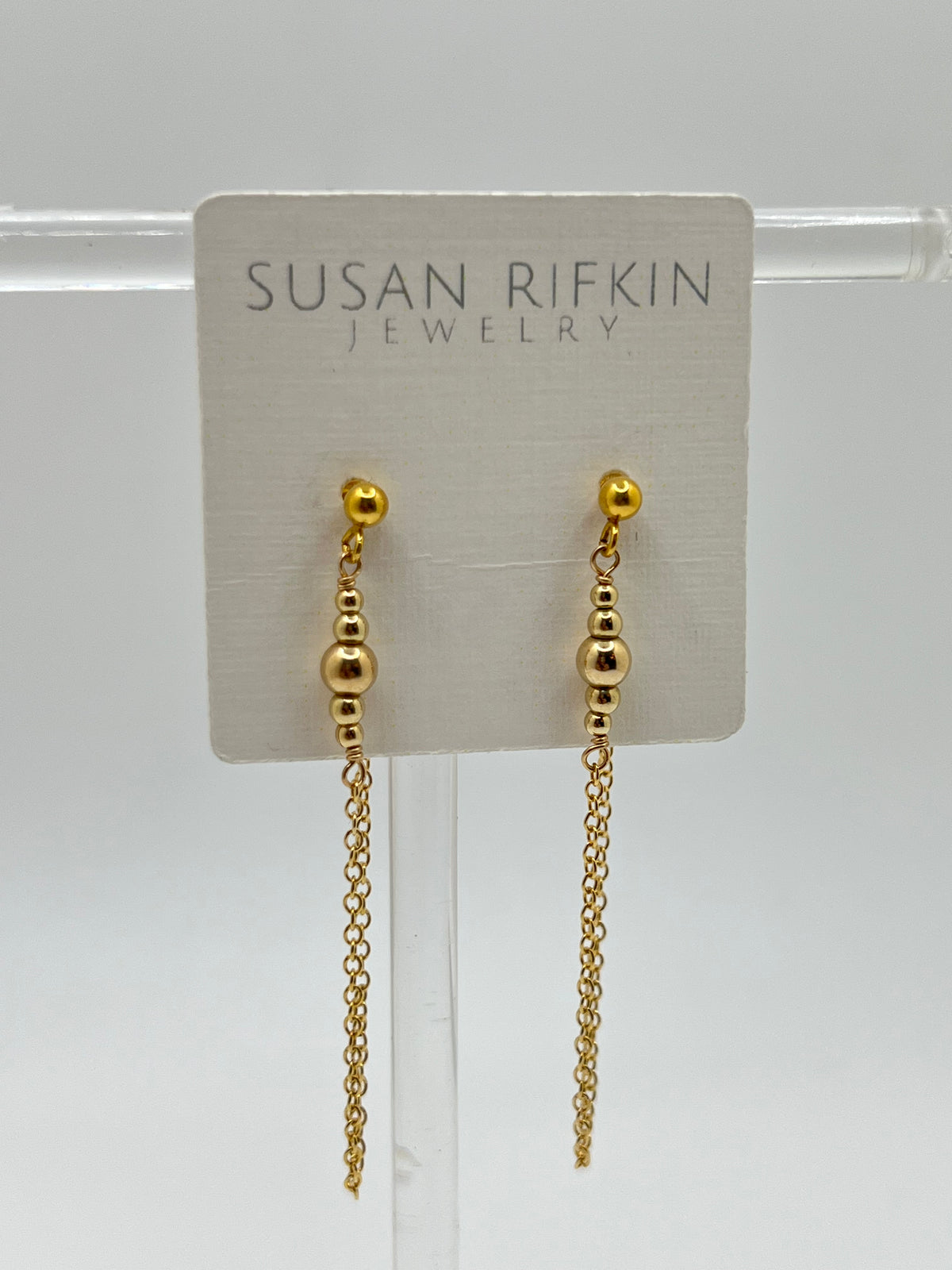 Susan Rifkin Drop Chain Wrap Earrings- Long