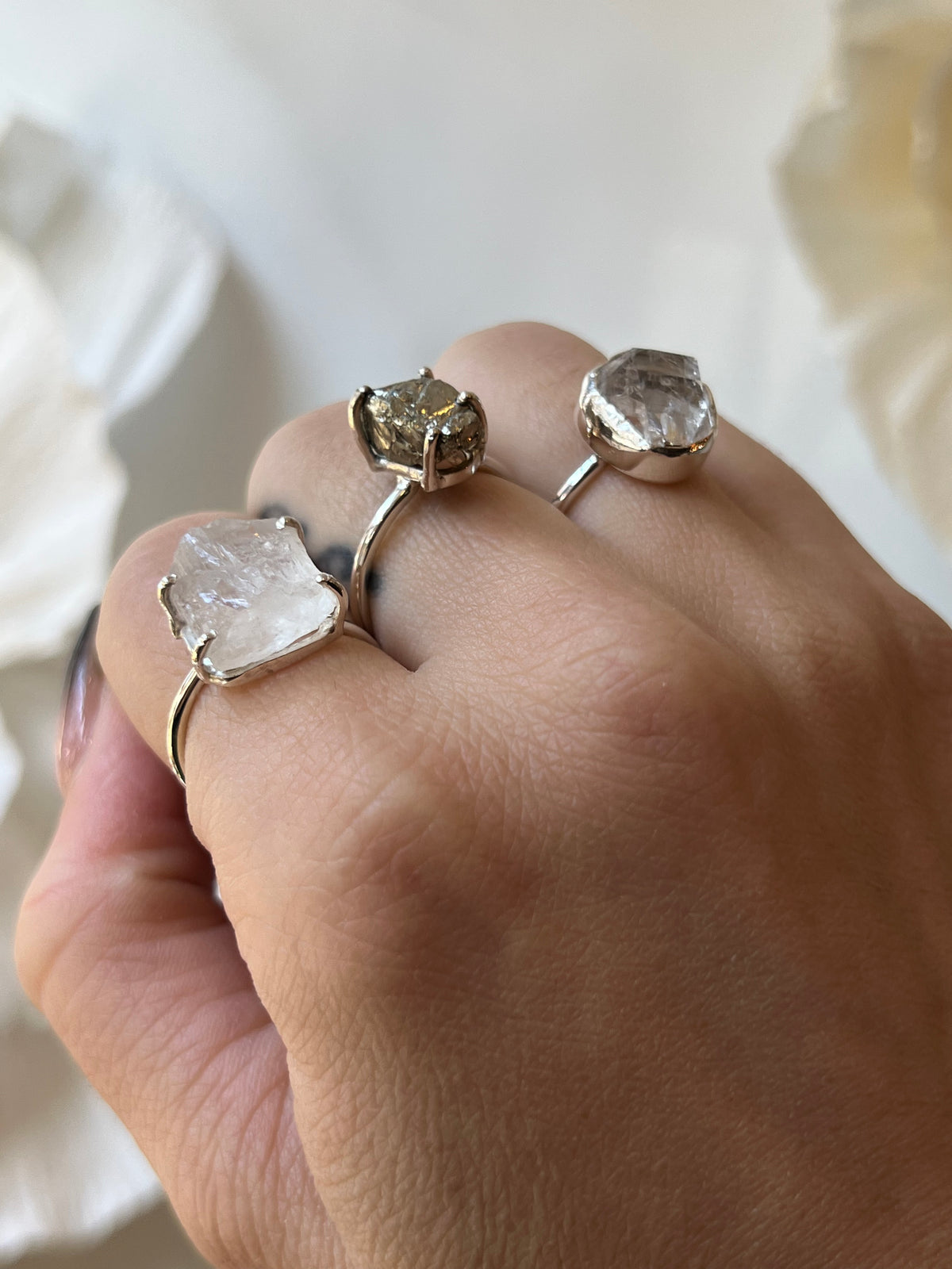 Nuance OOAK Silver + Crystal Rings