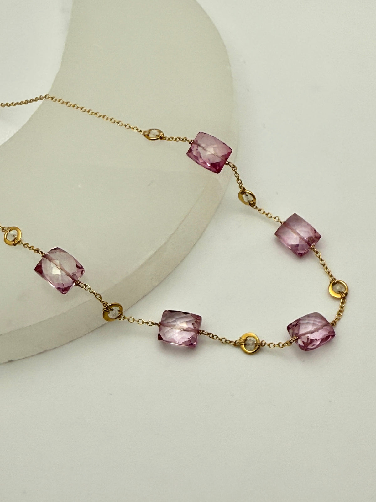 Susan Rifkin Pink Sapphire Beaded Necklace