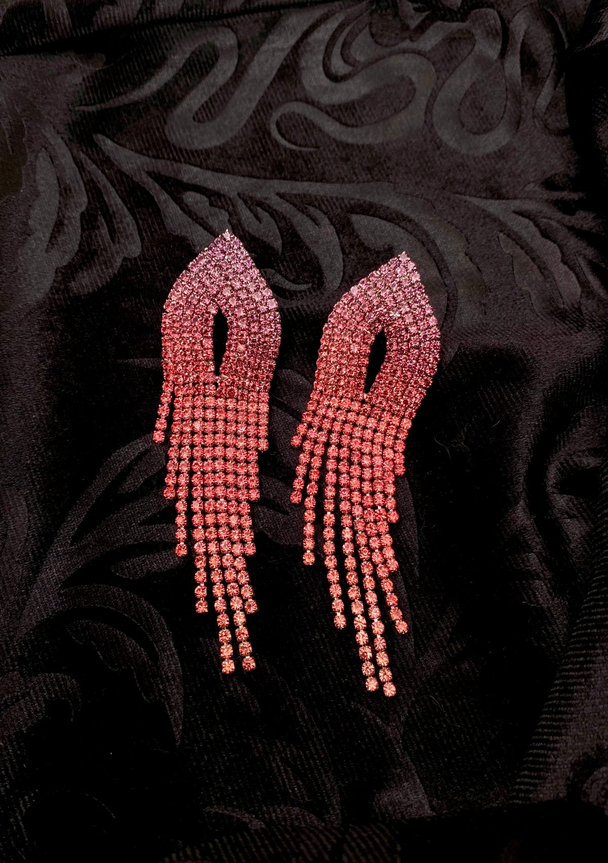Nuance Pink Ombre Fringe Earrings