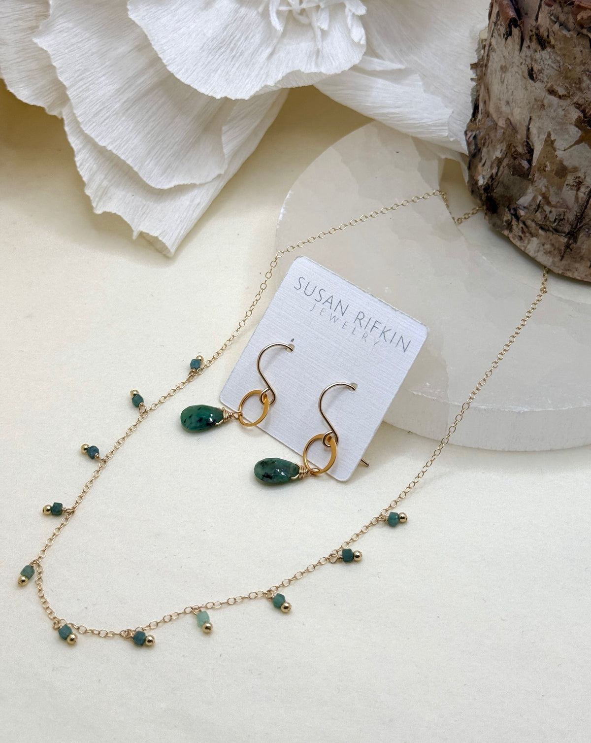 Susan Rifkin Beaded Emerald Gift Set