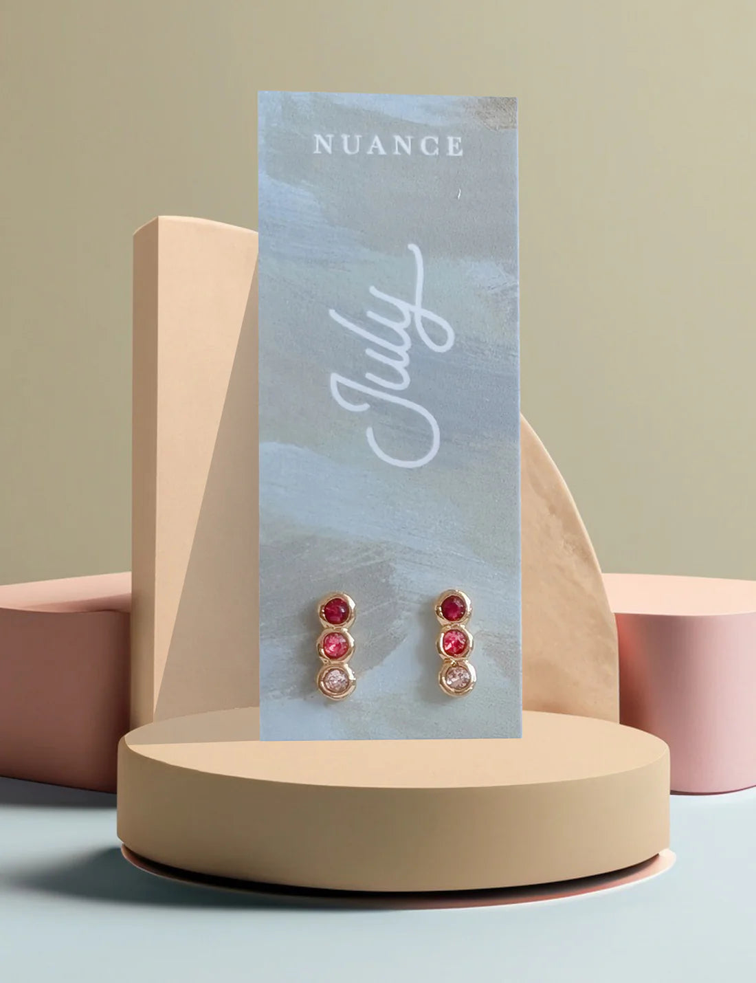 Nuance Colorblock Birthstone Studs