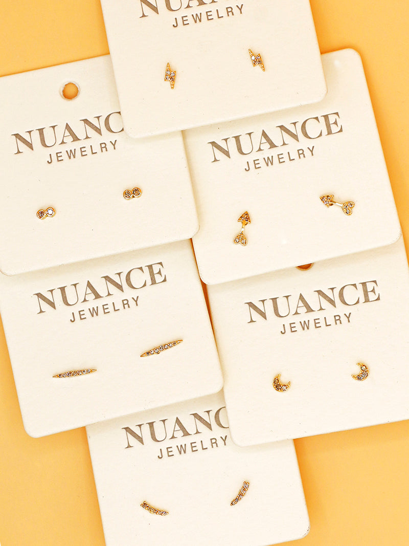 Nuance 14kt Gold Natural Diamond Icon Studs