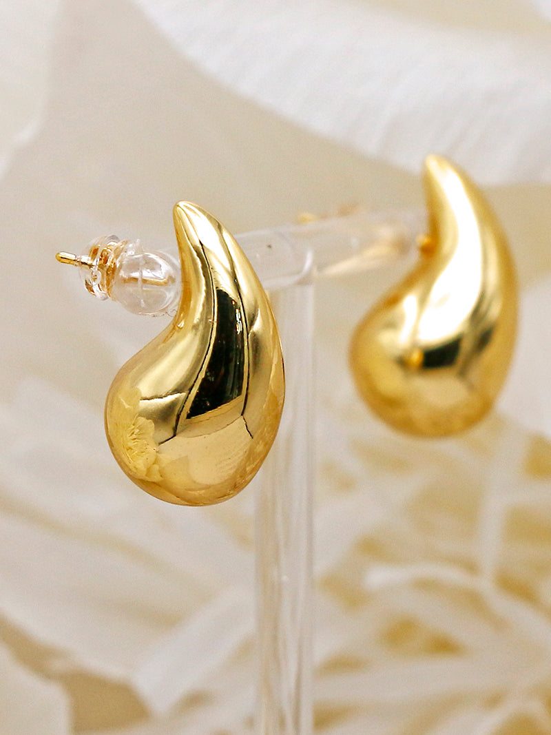 Nuance Large Raindrop Stud Earrings | Gold & Silver