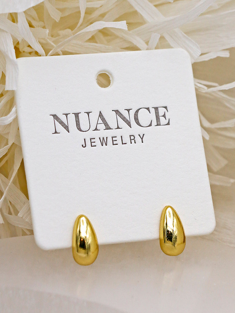 Nuance Raindrop Stud Earrings | Gold & Silver