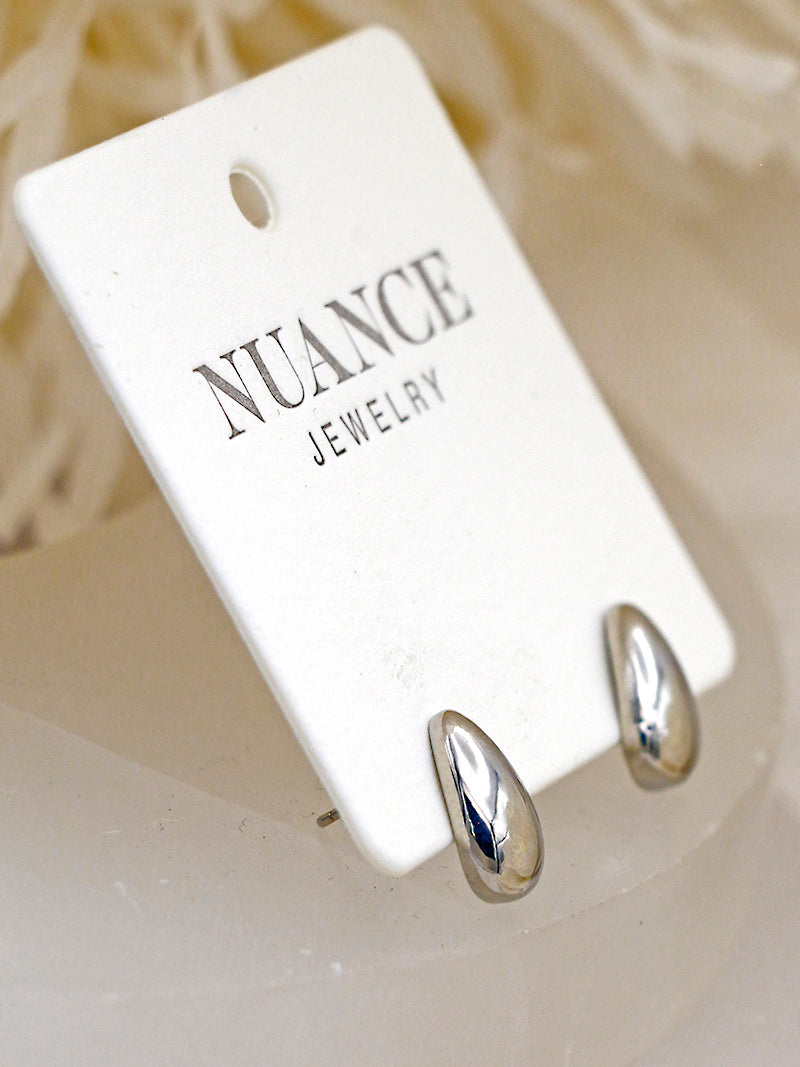 Nuance Raindrop Stud Earrings | Gold & Silver