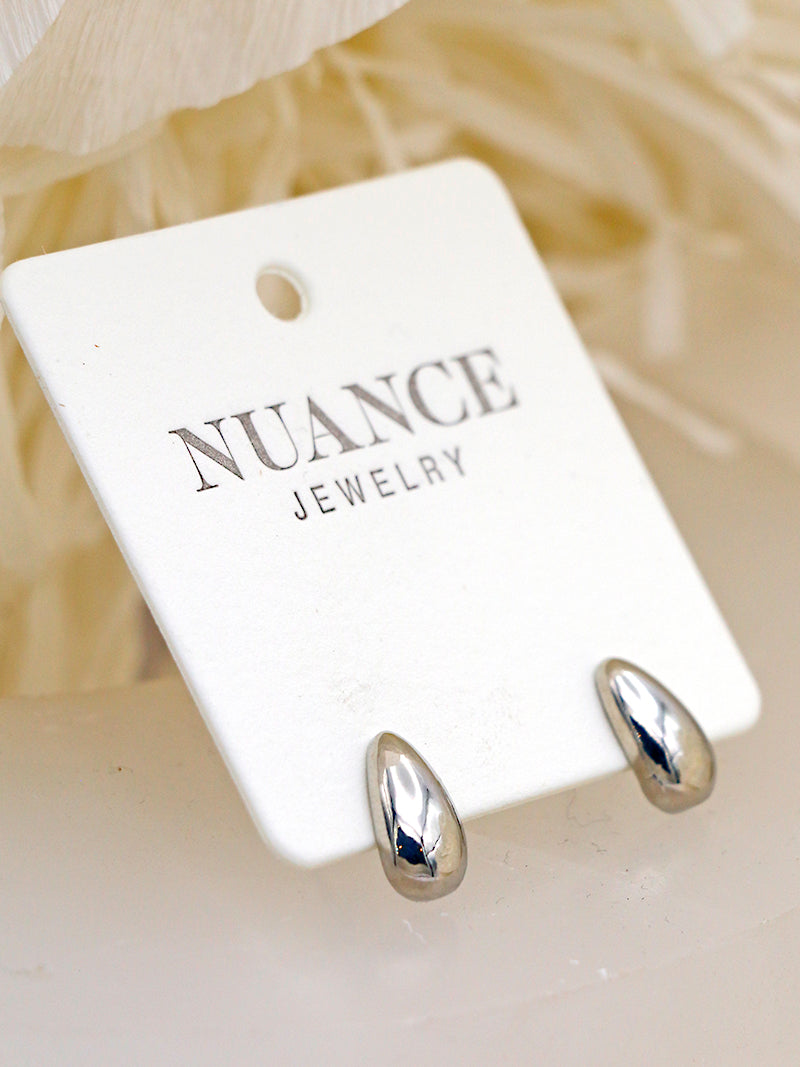 Nuance Raindrop Stud Earrings | Gold & Silver