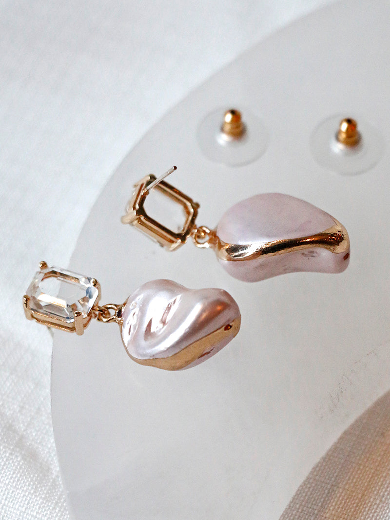 Nuance Pink Pearl Drop Earrings