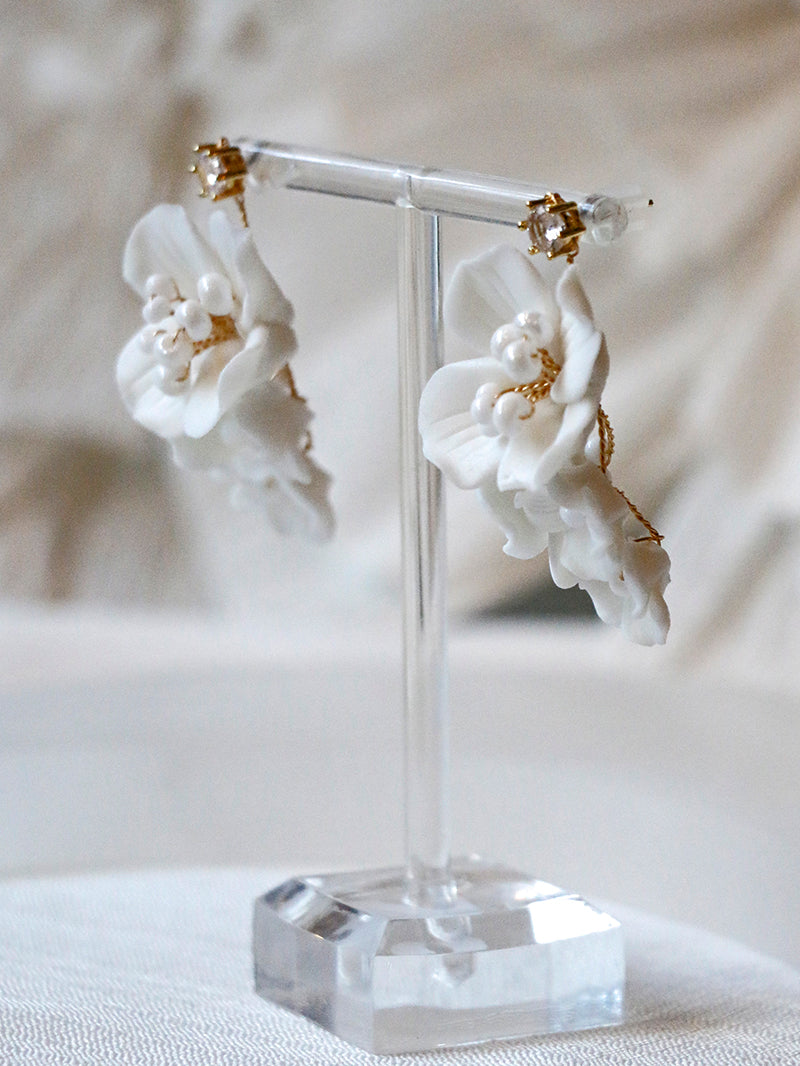Nuance Porcelain Floral Cluster Earrings