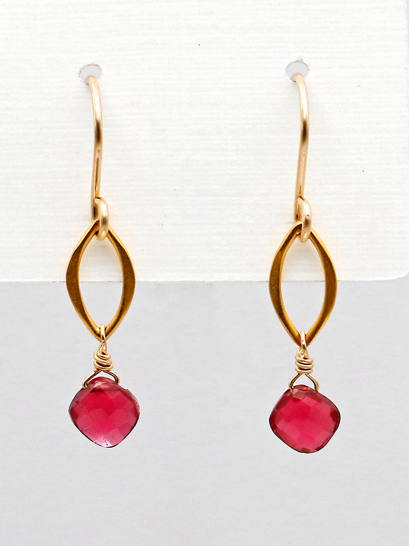 Susan Rifkin Garnet Drop Earrings | 14k Gold Filled