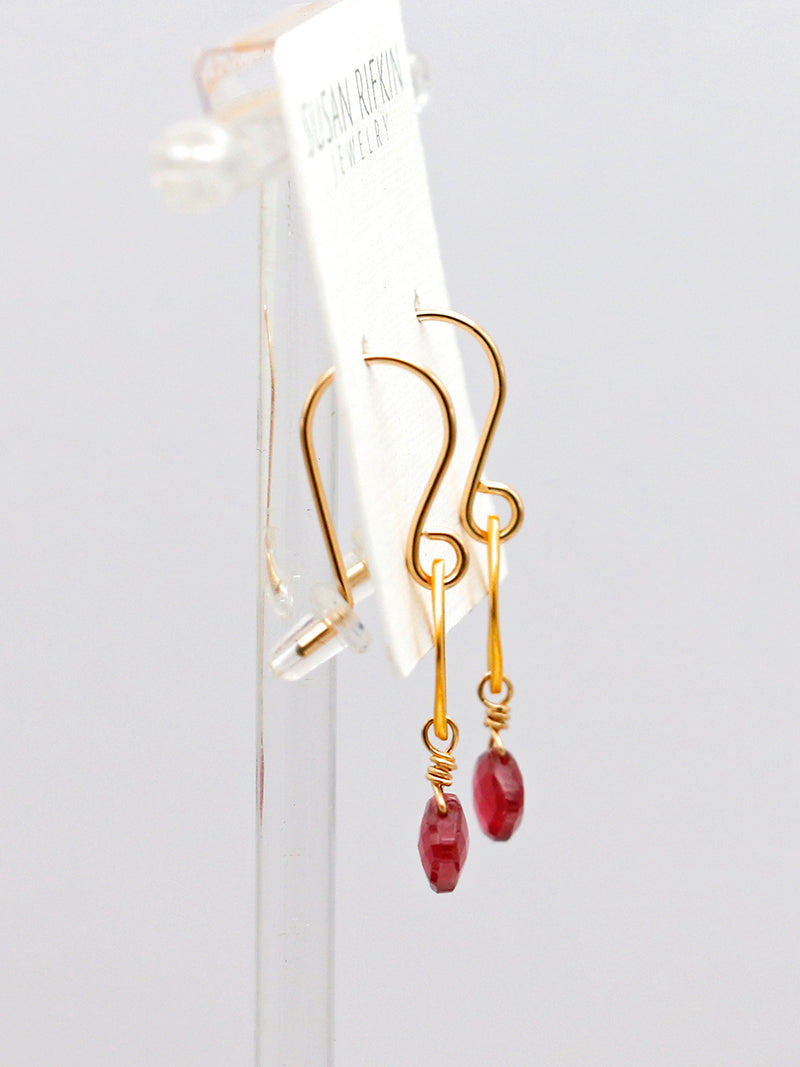 Susan Rifkin Garnet Drop Earrings | 14k Gold Filled