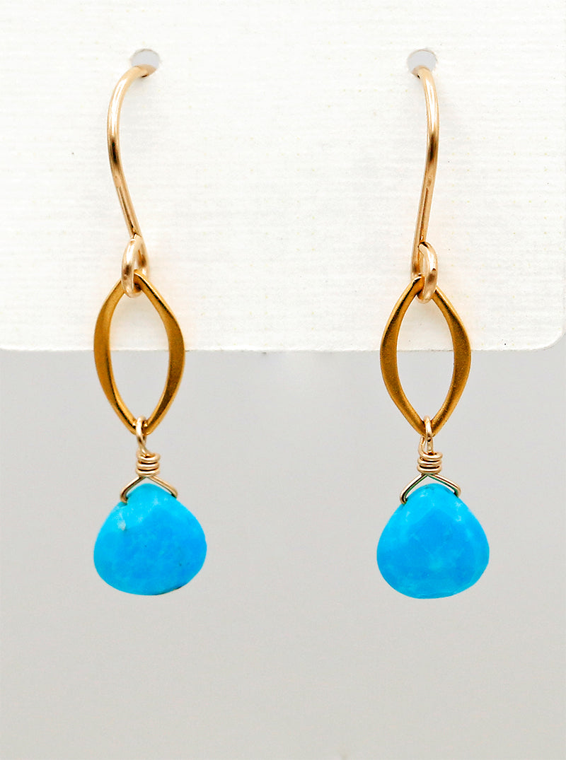 Susan Rifkin Turquoise Teardrop Earrings | 14k Gold Filled