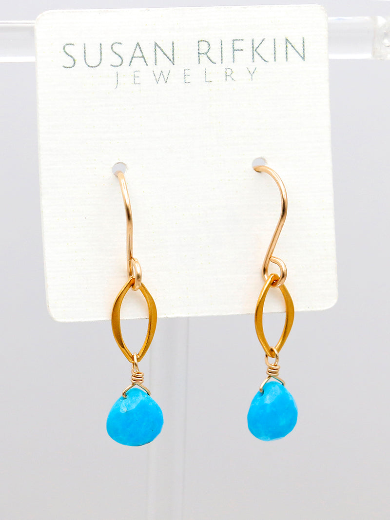 Susan Rifkin Turquoise Teardrop Earrings | 14k Gold Filled