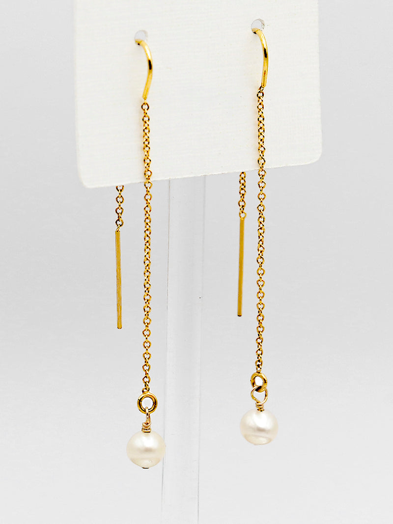 Susan Rifkin Freshwater Pearl Threader Earrings | 14k Gold Filled