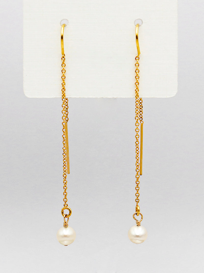 Susan Rifkin Freshwater Pearl Threader Earrings | 14k Gold Filled