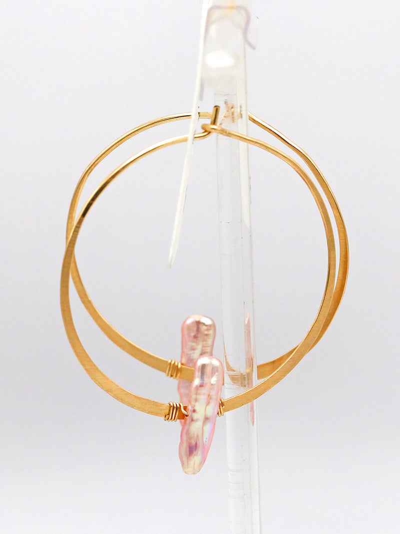 Susan Rifkin Pearl Accented Hoops | Silver & Gold Options Available