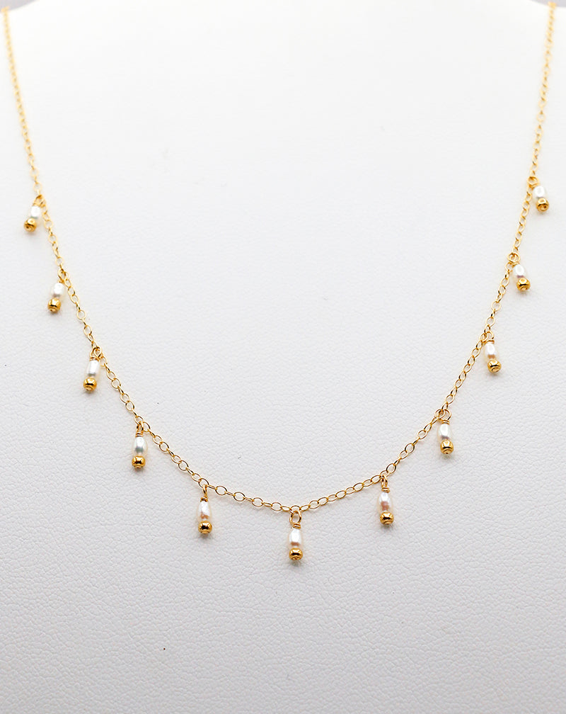 Susan Rifkin Pearl Multi Charm Necklace | 14k Gold Filled