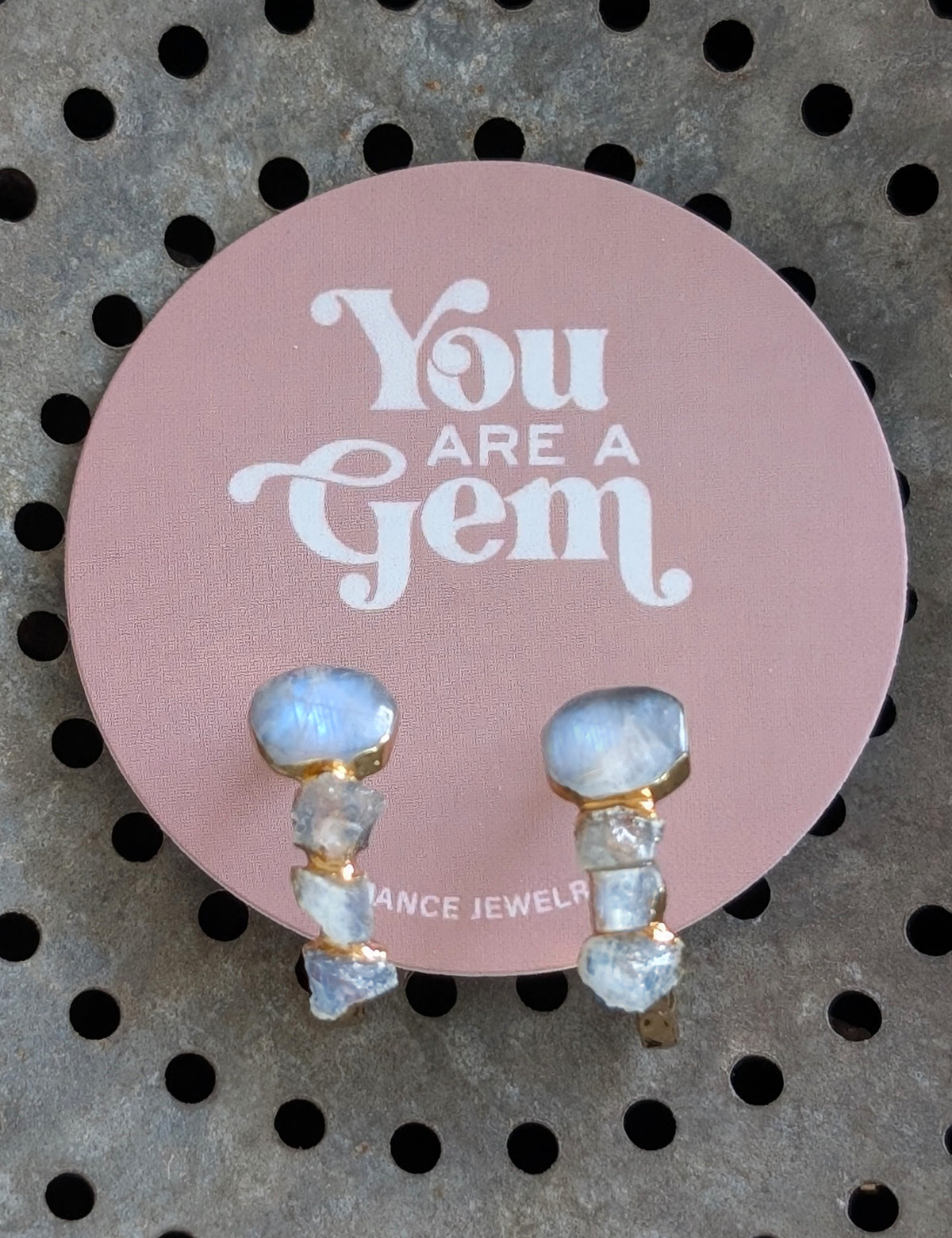 Nuance Moonstone Encrusted Hoops