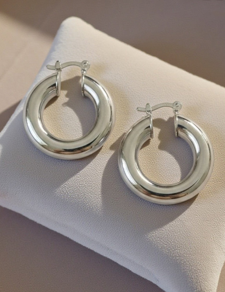 Nuance Obie Hoops- Silver