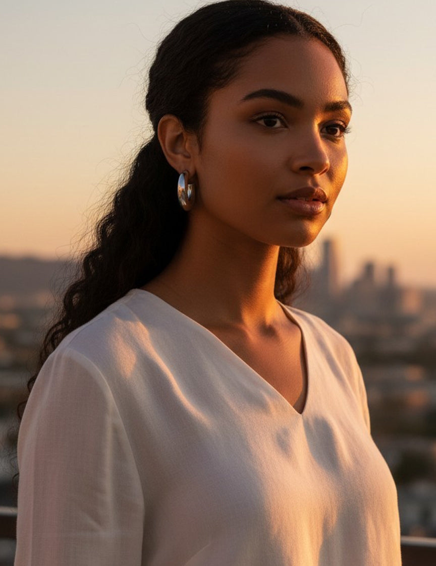 Nuance Obie Hoops- Silver