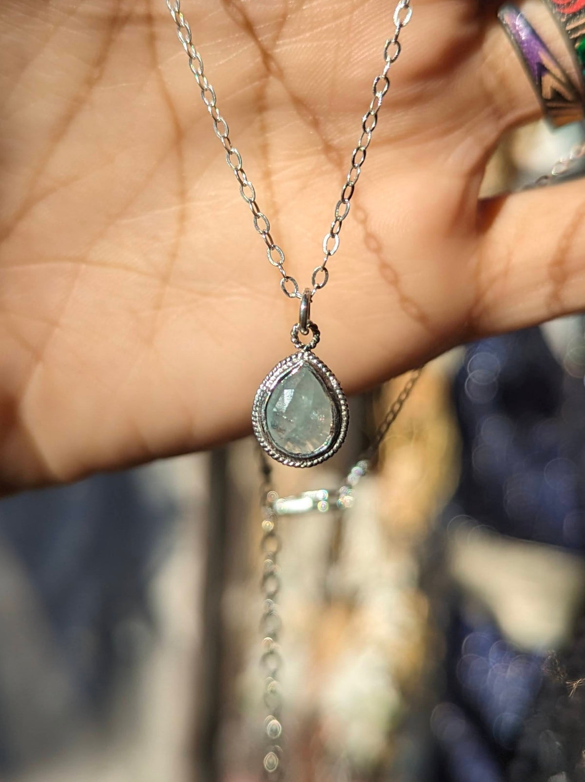 Susan Rifkin Silver Ornate Necklace - Teardrop | More Color Options
