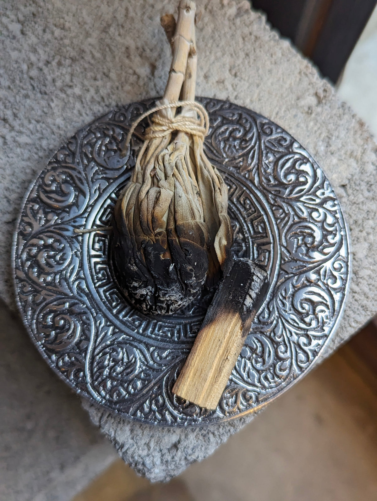 Silver Mandala Incense Stick Holder