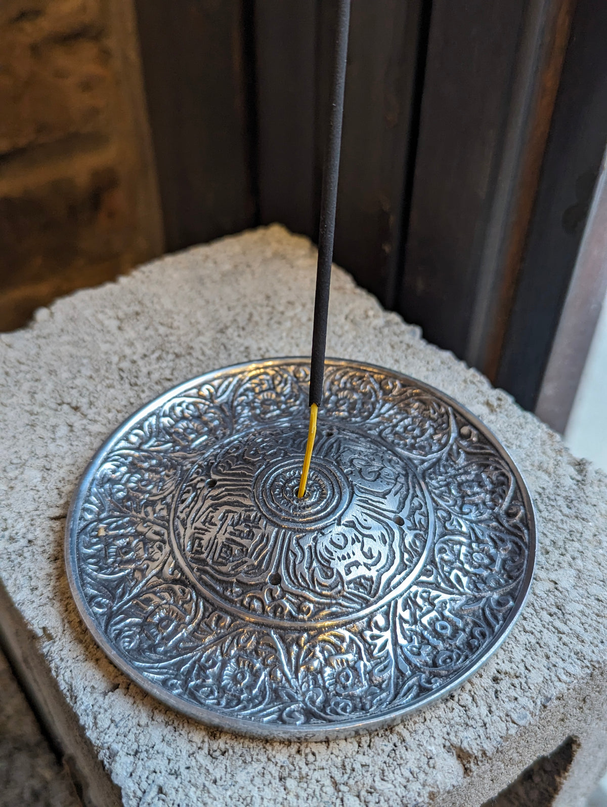 Silver Mandala Incense Stick Holder
