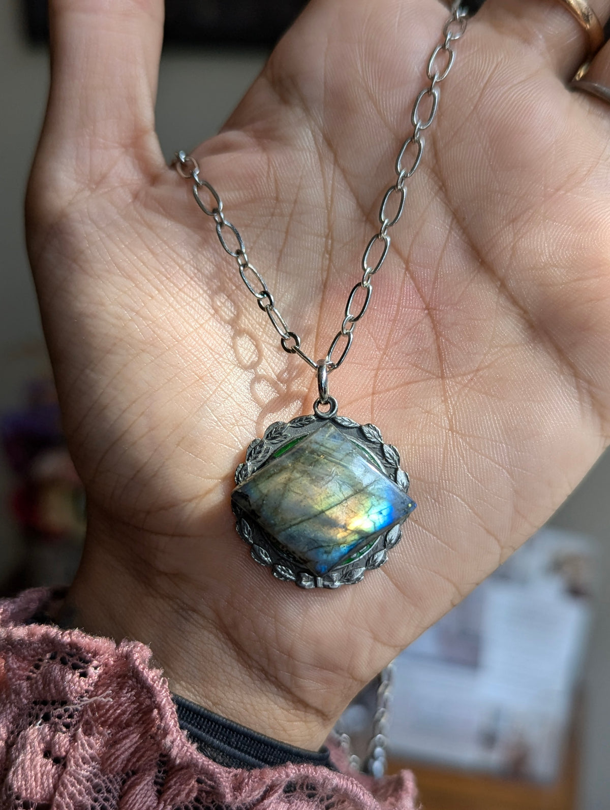 Zachary Pryor Silver Labradorite Pendant Necklace