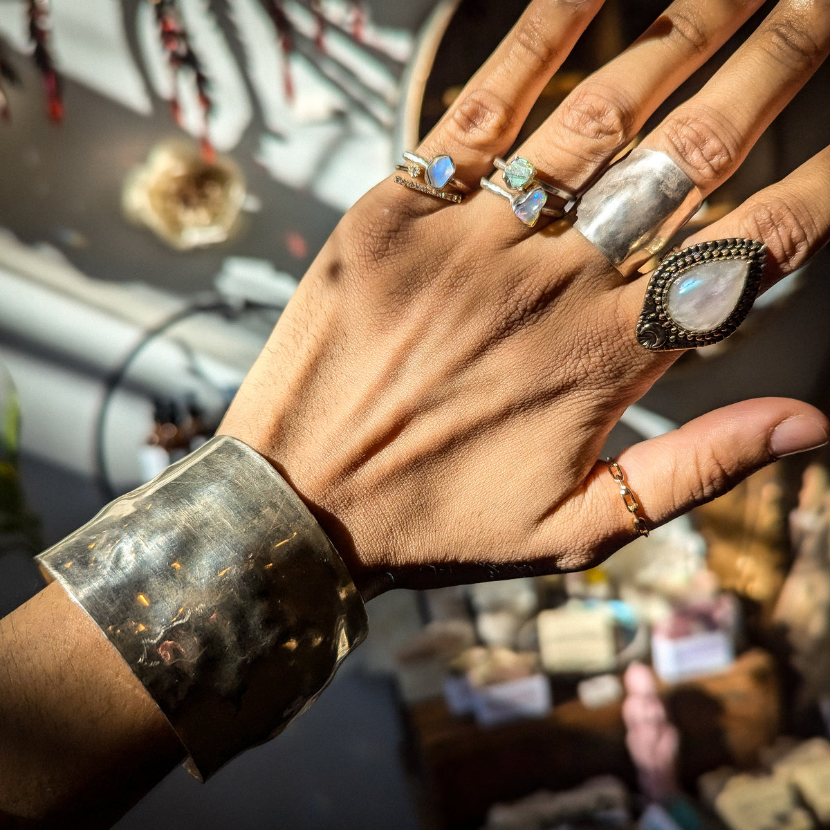 Hiouchi Sterling Silver Stone Stacker Ring | Moonstone