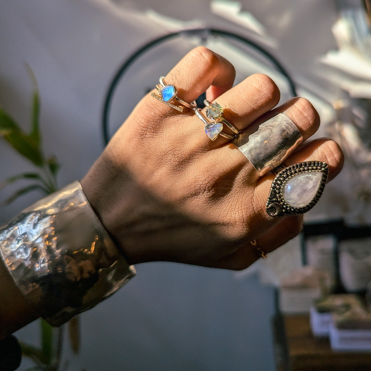 Nuance Dainty Crystal Bar Ring