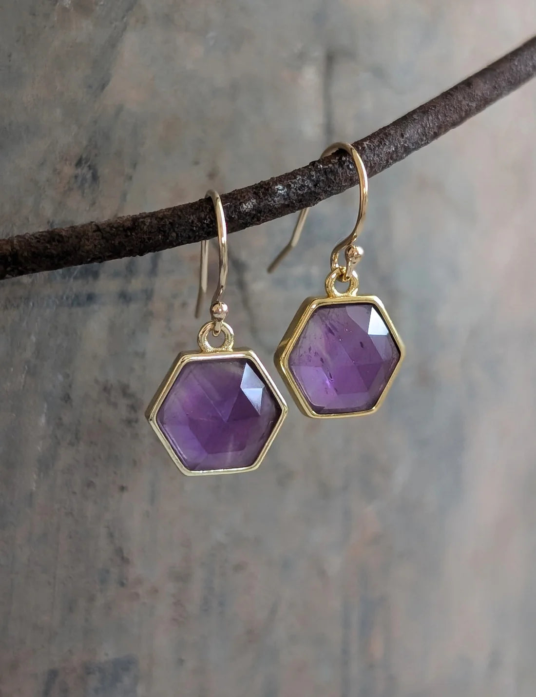 Nuance Petite Hexagon Drop Earrings