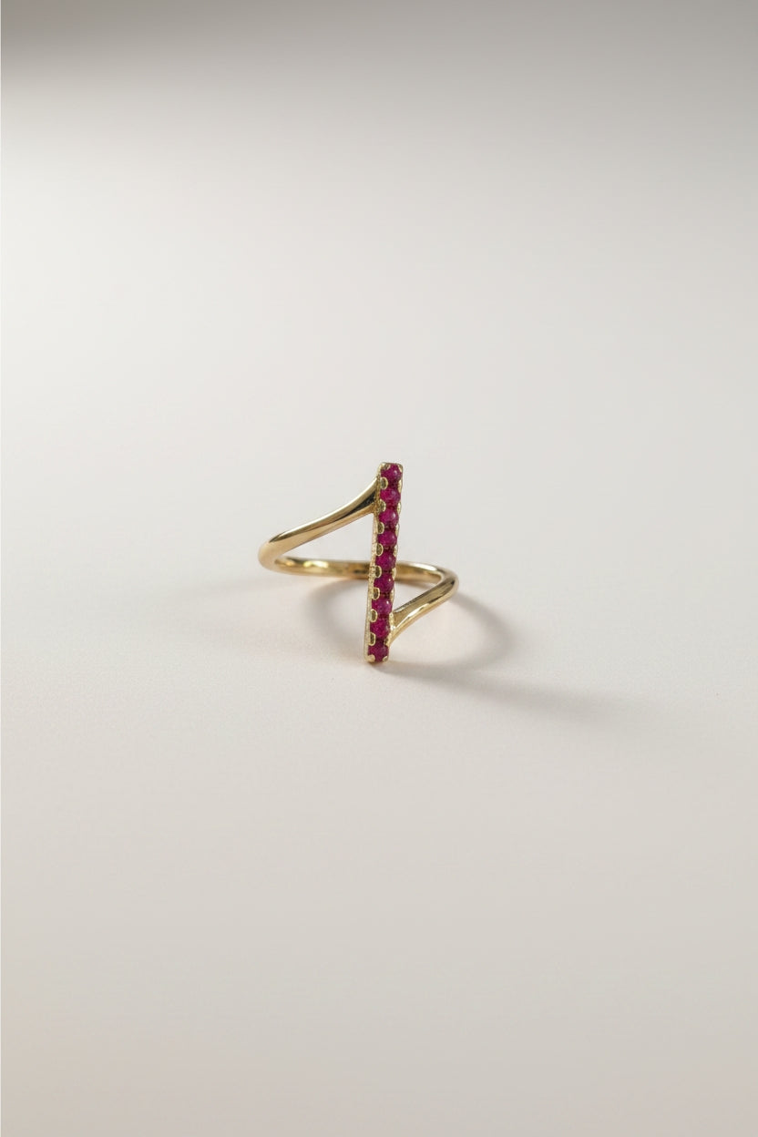 Nuance Pink Bar Ring | Adjustable