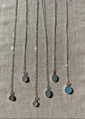 Susan Rifkin Druzy Charm Silver Necklaces | More Colors & Shapes