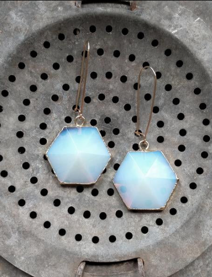 Nuance Hexagon Point Earrings | More Color Options