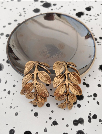 Nuance Falling Leaf Earrings | Gold & Silver