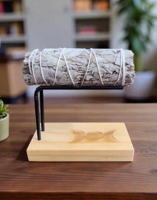 Toile Smudge Stick Burner with Triple Moon Goddess