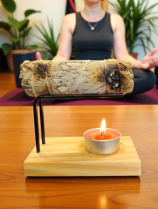 Toile Smudge Stick Burner with Triple Moon Goddess