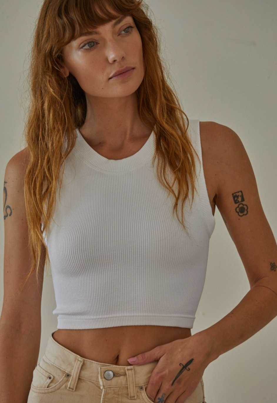 By Together Round Neck Ribbed Top