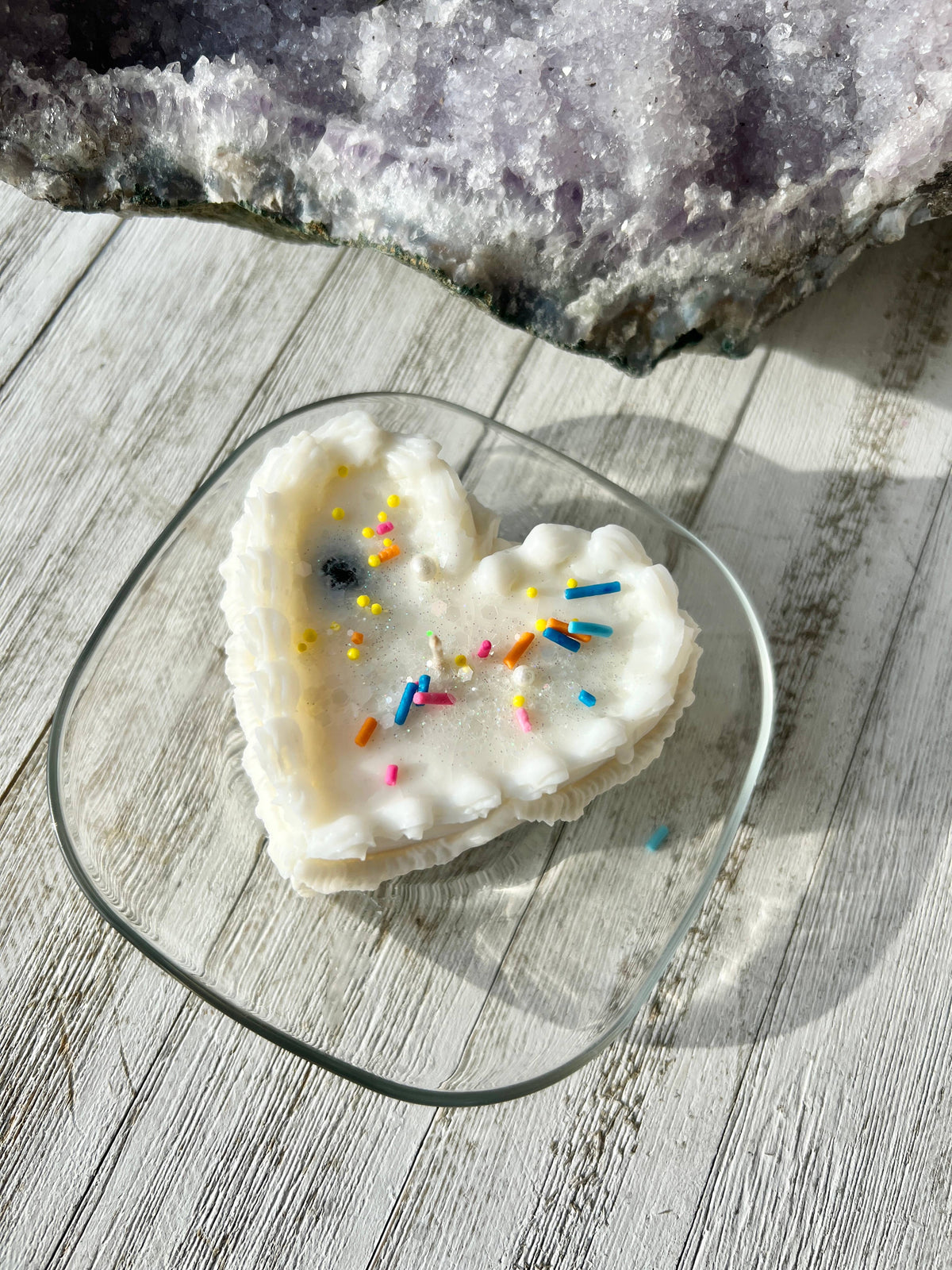 Lunastry Birthday Cake Candle with surprise crystal inside