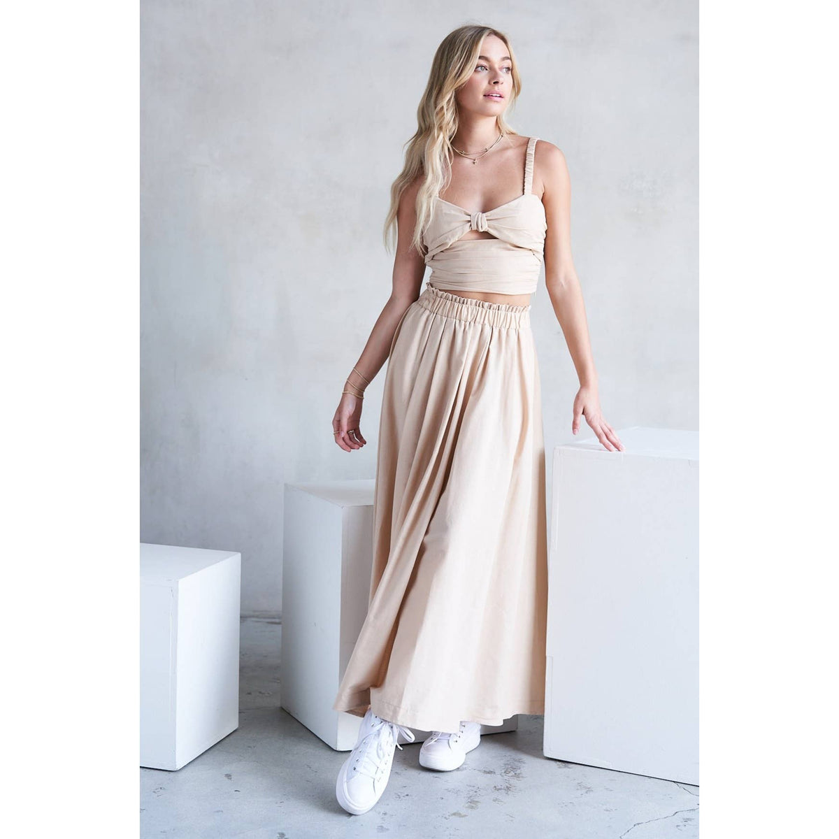 Maronie Linen Maxi Skirt
