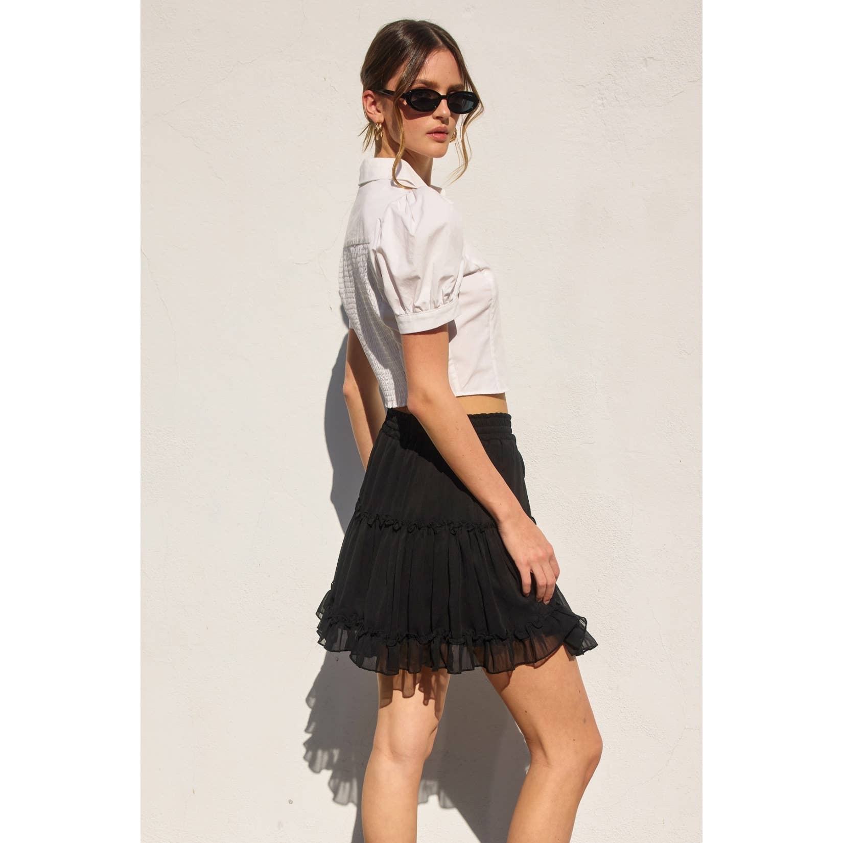 Dress Forum Chiffon Tiered Mini Skirt – TOILE